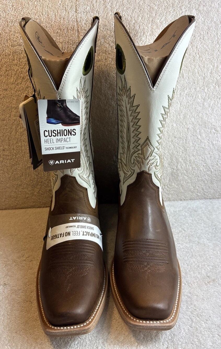 Mens Ariat Southland Western Boots Brown Cowboy Ranch 8 EE